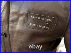 Veste blouson cuir marron Schott Limited Edition Partie en shearling amovible M