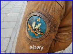 Veste blouson cuir marron vintage Avirex A2 top gu flight jacket M Usa (L eu)