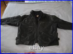 Veste blouson cuir noir XXL SOUBIRAC moto / motard / aviation