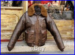 Veste blouson en cuir marron AVIREX G1 original aviateur made in U. S. A
