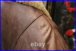 Veste blouson en cuir marron CHEVIGNON vintage 80 original aviateur taille XL