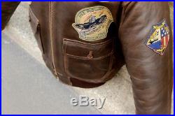 Veste blouson en cuir marron SCHOTT G1 Top Gun original vintage taille M/L