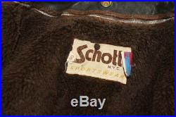 Veste blouson en cuir marron SCHOTT originale vintage 80 taille 40 (m/l)