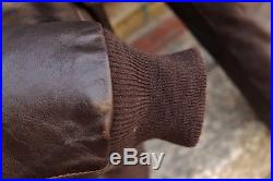 Veste blouson en cuir marron Schott 184 sm original vintage taille L/XL