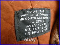 Veste blouson en cuir marron agé vintage original AVIREX B3 aviator taille L/XL