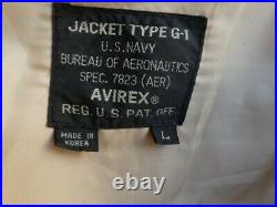 Veste blouson en cuir marron vintage Avirex G-1 Top Gun flight jacket