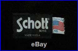 Veste blouson en cuir noir Schott U. S. A original vintage taille 46 (L/XL)
