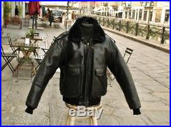Veste blouson en cuir style Schott Noir Vintage comme nouveau taille XL
