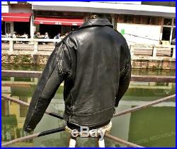 Veste blouson perfecto en cuir vintage REDSKINS biker motard caferacer size L