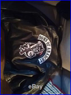 Veste blouson vrai cuir épais Sons of Anarchy Jacket M size motard Motorclub