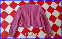 Veste cuir T38/40 M Spencer Cuir Rose Vintage robe jean jupe blouson cuir