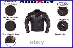 Veste de moto blouson moto cuir véritable 100% CE protecteurs tres belle neuf