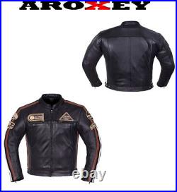 Veste de moto blouson moto cuir véritable 100% CE protecteurs tres belle neuf