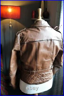 Veste de pilote motard en cuir de cheval authentique Seconde Guerre mondiale Luftwaffe militaire allemande WOW