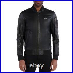 Veste en Cuir Aeronautica Militare Pilot PN5023 Noir Blouson PE24