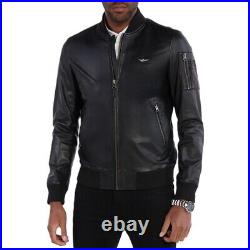 Veste en Cuir Aeronautica Militare Pilot PN5023 Noir Blouson PE24