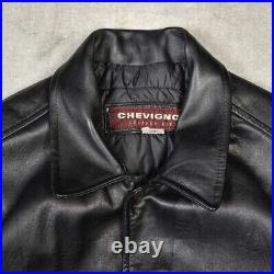 Veste en Cuir Chevignon Blouson D'Aviateur Rembourré Noir Grand