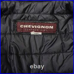 Veste en Cuir Chevignon Blouson D'Aviateur Rembourré Noir Grand