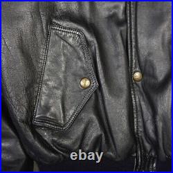 Veste en Cuir Chevignon Blouson D'Aviateur Rembourré Noir Grand