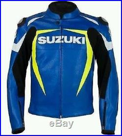 Veste en cuir de moto Suzuki Veste en cuir Rider Taille personnalisée gratuite