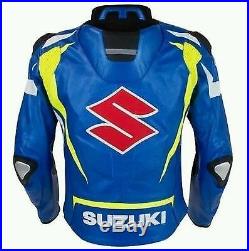Veste en cuir de moto Suzuki Veste en cuir Rider Taille personnalisée gratuite