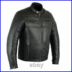 Veste en cuir de moto pour hommes, veste de moto avec armure CE, veste de motard
