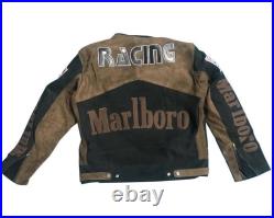 Veste en cuir homme Marlboro vintage Racing Rare moto Biker veste en cuir