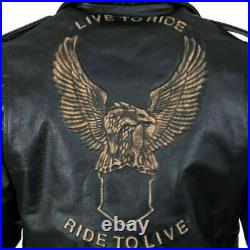 Veste en cuir moto homme Ride to live, Biker Cuir Blouson, Vintage, Taille. S-5XL