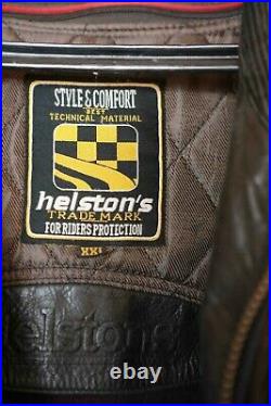 Veste moto vintage anglaise en cuir HELSTON'S taille xxl