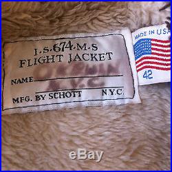 Vintage Schott Veste is 674 ms USA Blouson cuir Flight Jacket A2 (T. 42)