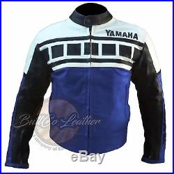 YAMAHA 6728 bleu Moto Motard Cuir Véritable veste 4RM buttco groupe