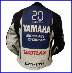Yamaha Moto En Cuir De Veste Armure Racing Motorcycle Leather Jacket EU 46-60