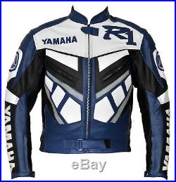 Yamaha R1 Moto Cuir Veste Biker Cuir Veste Vêtement En Cuir Motorbike Eu 48,56